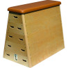 PYRAMID WOODEN VAULTING BOX WITH ROLLERS 140X75/40X110CM