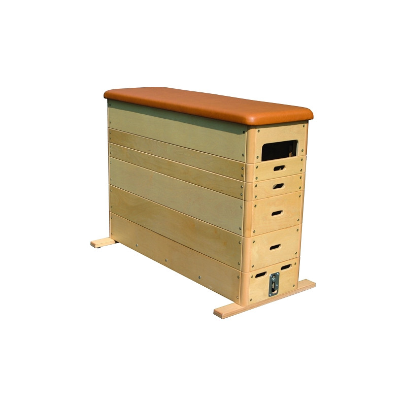 WOODEN GYMNASTIC VAULTING BOX WITH ROLLERS 150X50X110CM