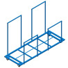 Vertical transportation cart with rails for mats