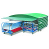 Hurdle carts sheds on swiveling wheels