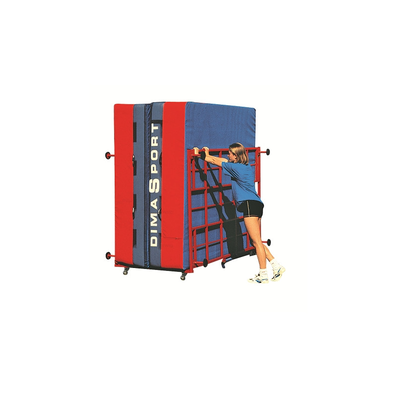 Foldaway wheeled high jump landing system