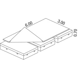 Matelas hauteur interclub 6.00 x 3.00 x 0.70m