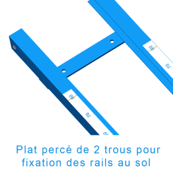 Standard pole vault rails with slider carts - width 350mm(per pair)