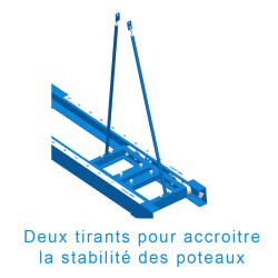 Standard pole vault rails with slider carts - width 350mm(per pair)