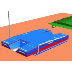 Pole-vault rail with sliding cart - width 350mm to be fixed or embedded per linear meter