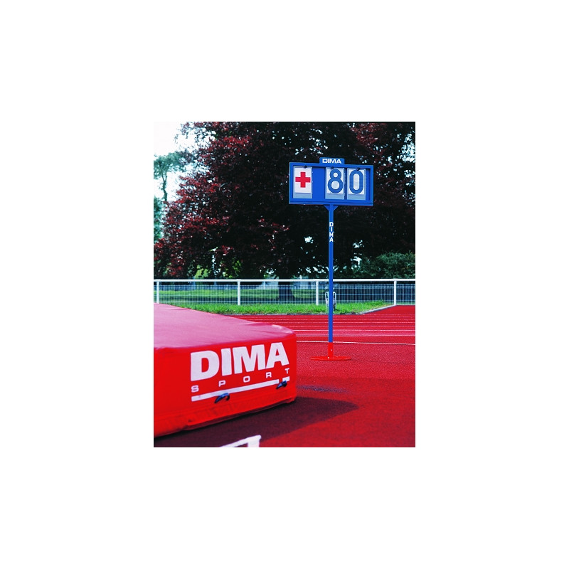 Pole-vault upright setting indicator board