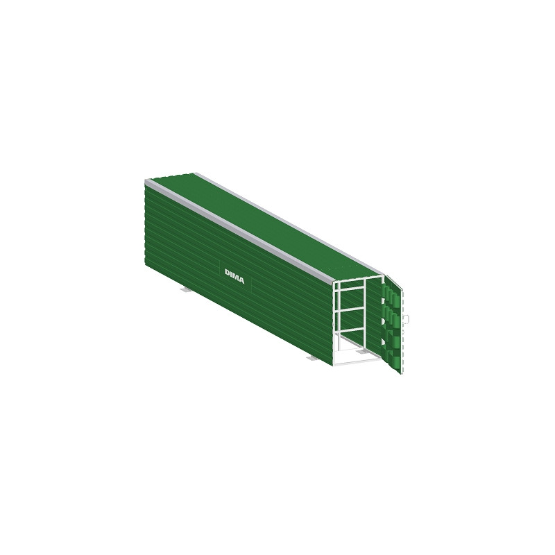 Pole stacking shed 5.40x0.70x1.10m