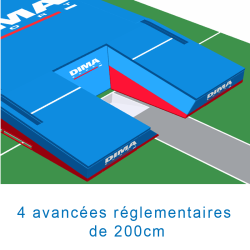 International double-front up & down single cover pole vault landing system 11.00 x 6.00 x 0.80/0.40m