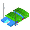 Garage sur roues fixes pour sautoir perche club 6.80 x 5.60m