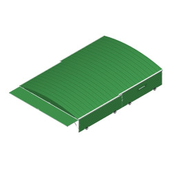 Shed on fixed wheels for meeting pole-vault landing system 7.85 x 5.60m