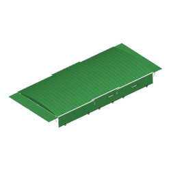 Shed on fixed wheels for meeting double-front pole-vault landing system 10.60x5.60m