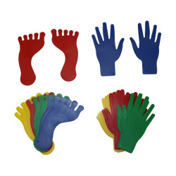  VINYL HAND AND FOOT SHAPE FLOOR MARKING - SET OF 10 - DIMASPORT