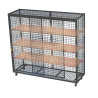 Mobile equipement storage cupboard with 2 sliding doors