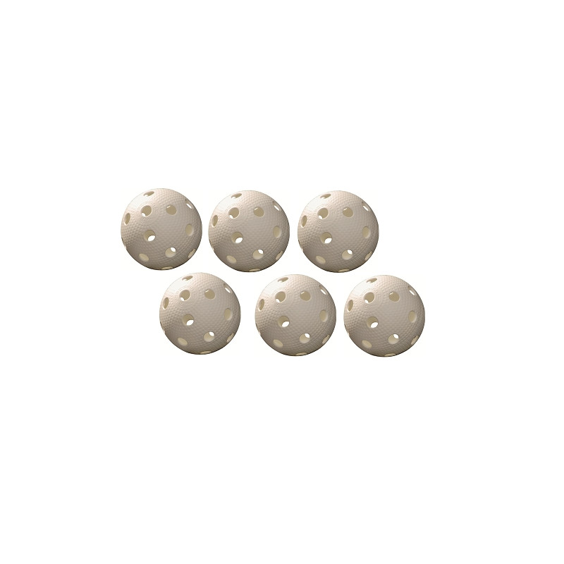 Unihockey white plastic ballset of 6