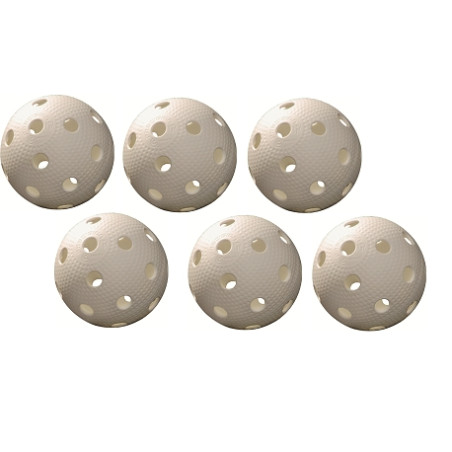 Unihockey white plastic ballset of 6