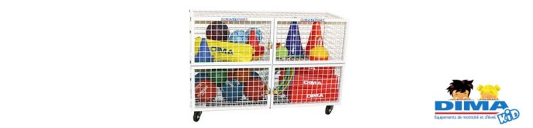 Rangement matériel de motricité et équipements sportifs enfants | DIMASPORT